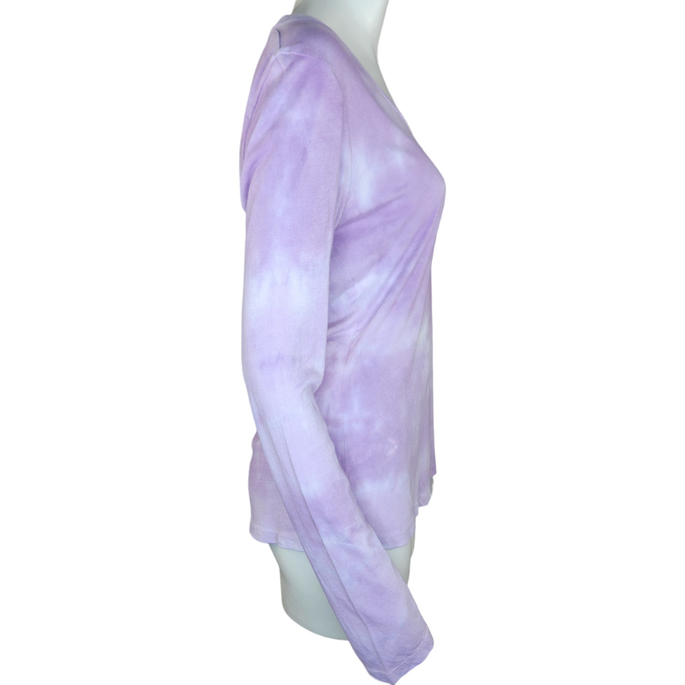 Sundry Lilac Purple White Tye-Dye Long Sleeve Round Neckline Shirt Size‎ 2 NWT - Picture 9 of 13